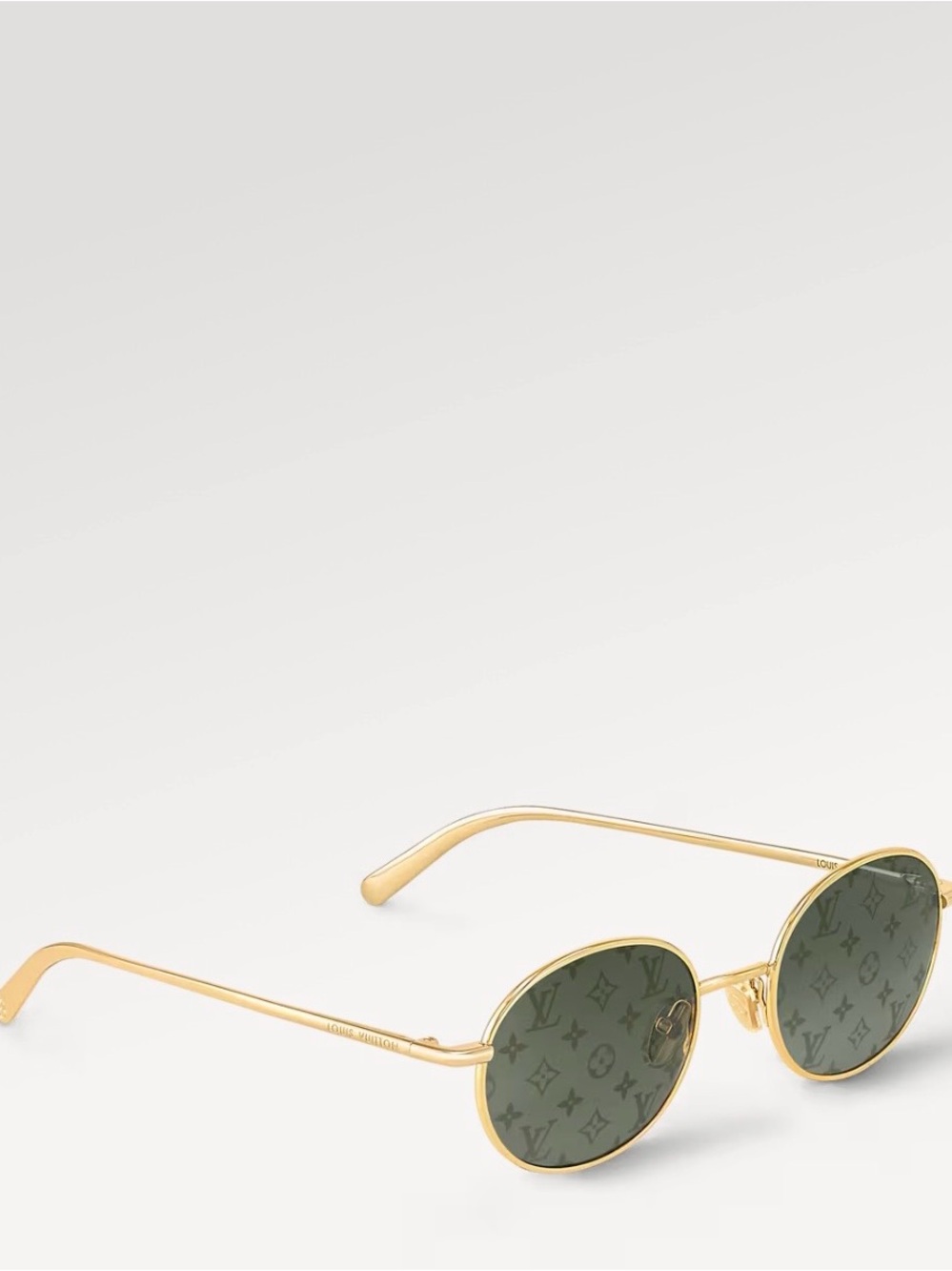Louis Vuitton Gold Frame Sunglasses with Green Monogram Lenses